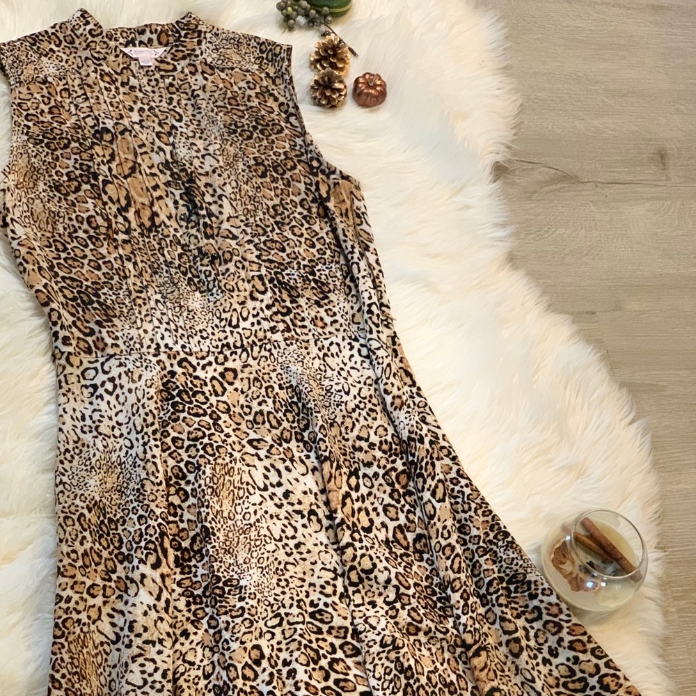 Nanette cheetah midi dress size 4